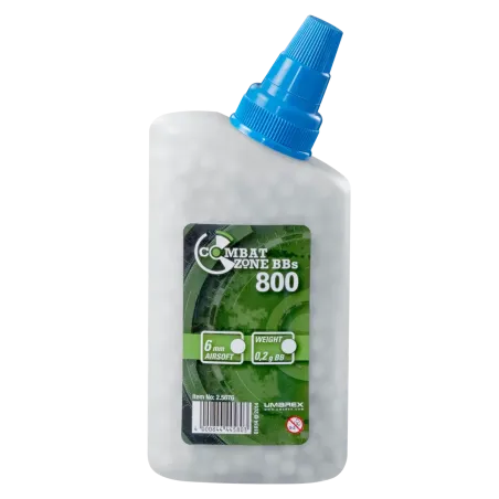 Billes pour arme BB Combat Zone - Blanche - 6 mm x800 