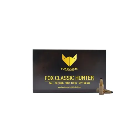 Ogive sans plomb Fox Bullets Classic Hunter 308 - 130 Gr x50 