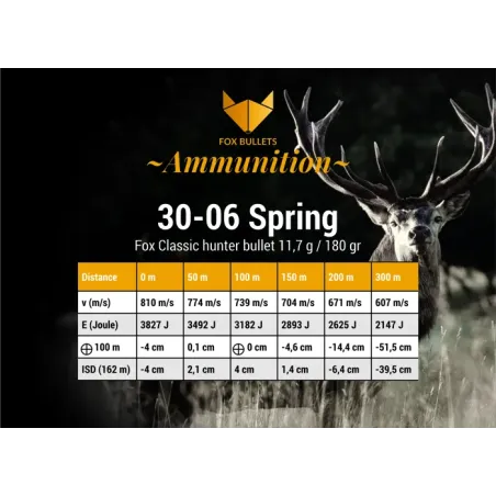 Balles sans plomb Fox Bullet Classic Hunter 30-06 - 180 Gr 