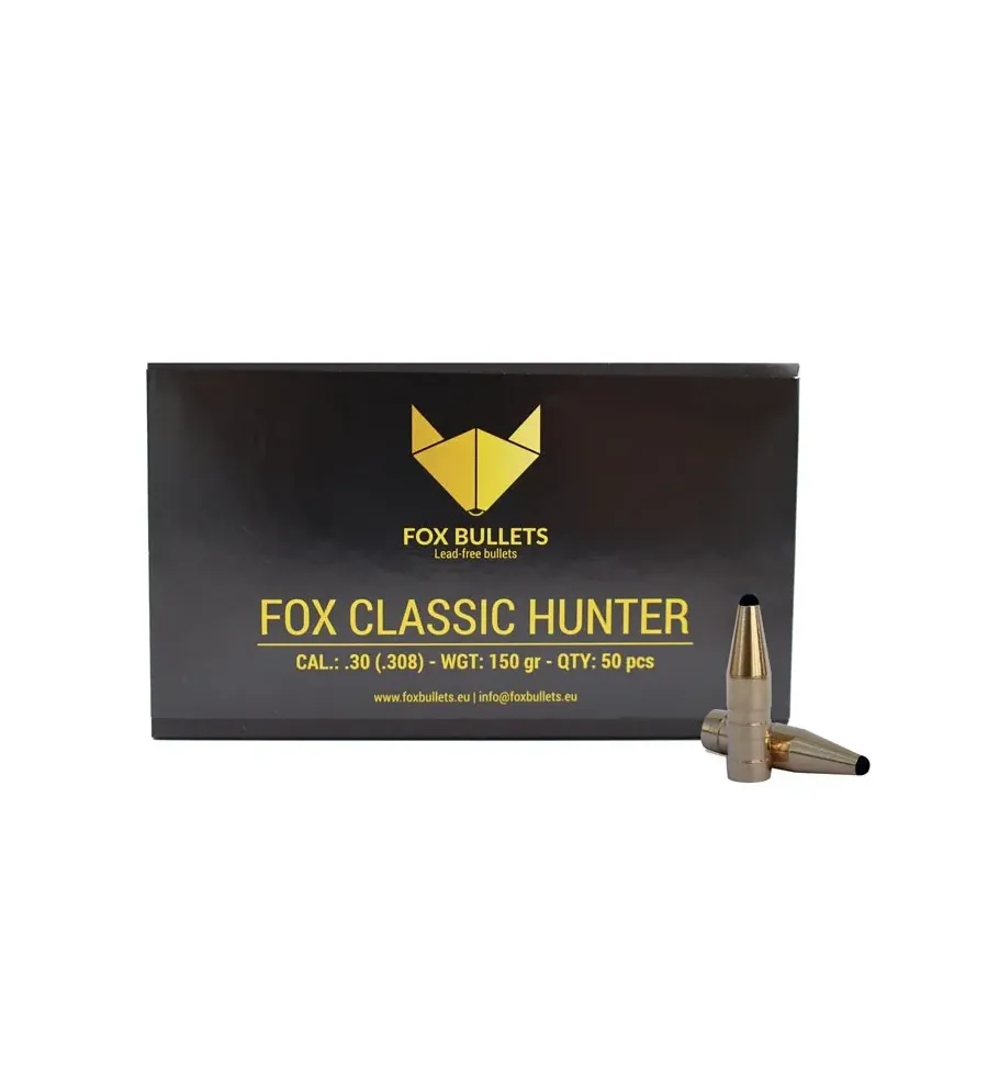 Ogive sans plomb Fox Bullets Classic Hunter 308 - 150 Gr x50 Ogive sans plomb Fox Bullets Classic Hunter 308 - 150 Gr x50