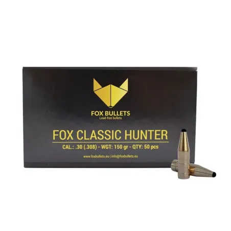 Ogive sans plomb Fox Bullets Classic Hunter 308 - 150 Gr x50 