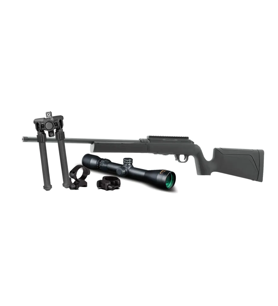 Pack carabine Hammerli Force B1 All Weather 22 LR + Lunette 3-9x50 + Montage + Bipied 