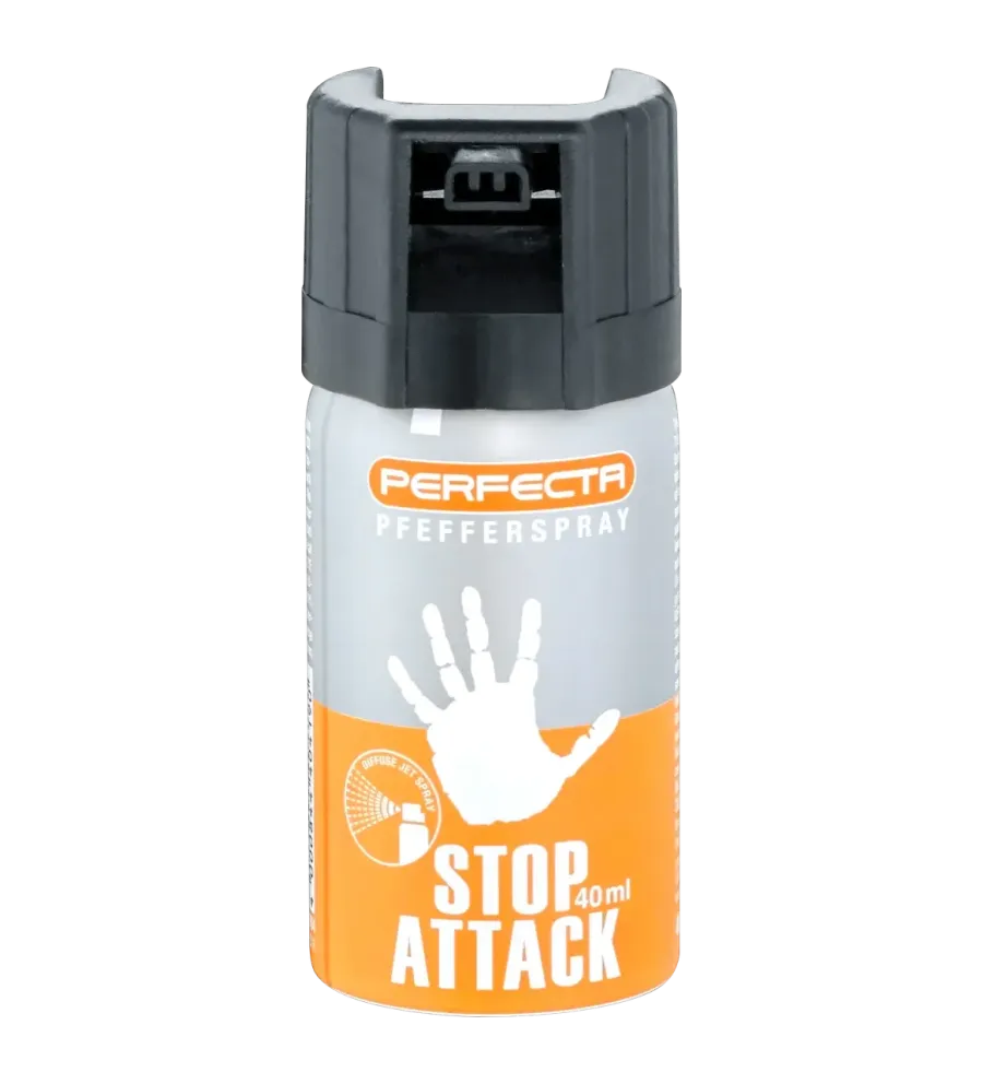 Bombe de défense Stop Attack - 40 ml - Gaz Poivre 