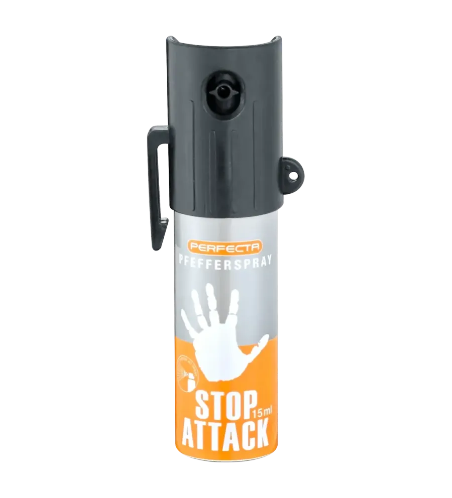 Bombe de défense Stop Attack - 15 ml - Gaz Poivre 