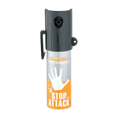 Bombe de défense Stop Attack - 15 ml - Gaz Poivre 