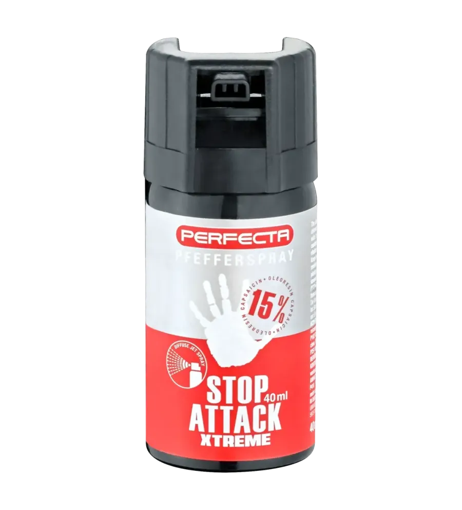 Bombe de défense Stop Attack Xtreme - 40 ml - Gaz Poivre 