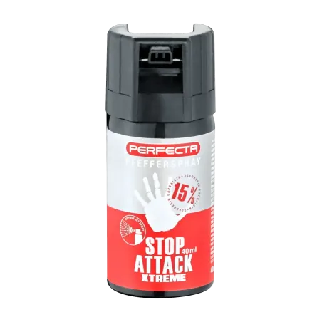 Bombe de défense Stop Attack Xtreme - 40 ml - Gaz Poivre 