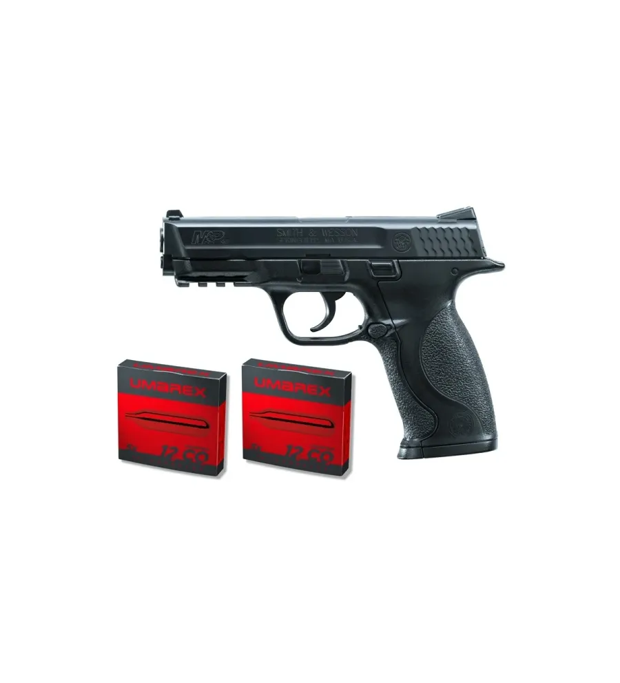 Pack pistolet BB Smith & Wesson M&P40 CO2 - Cal. 4,5 mm + 10 capsules CO2 