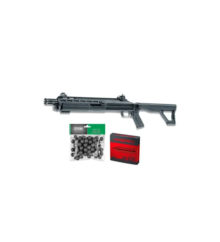 Pack fusil de défense T4E TX68 - Cal. 68 - 16 J + Billes + 5 capsules CO2 