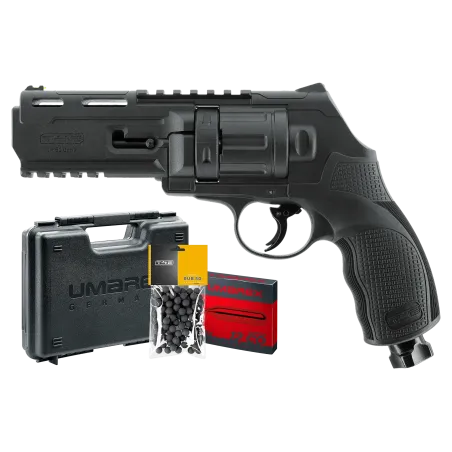 Pack revolver de défense T4E TR50 Gen2 cal. 50 7,5 J + Billes + 5 capsules CO2 + Mallette 
