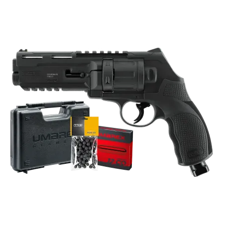 Pack revolver de défense T4E TR50L Gen2 - Cal. 50 - 13 J avec laser + Billes + 5 capsules CO2 + Mallette 