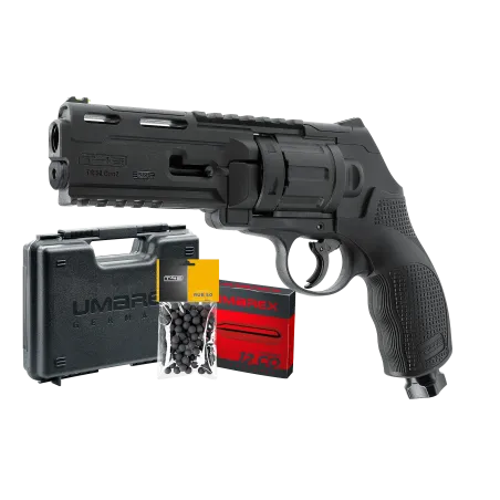 Pack revolver de défense T4E TR50L Gen2 - Cal. 50 - 13 J avec laser + Billes + 5 capsules CO2 + Mallette 