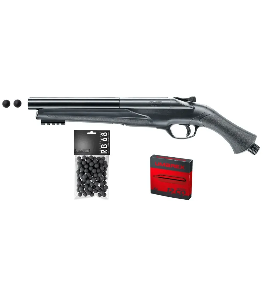 Pack fusil de défense T4E TS68 - Cal. 68 - 16 J + 100 Billes + 5 capsules CO2 