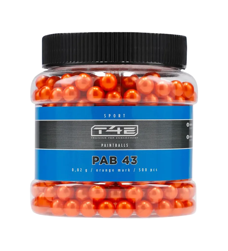 Billes pour arme de défense T4E Paintball Bio Orange - Cal. 43 x500 