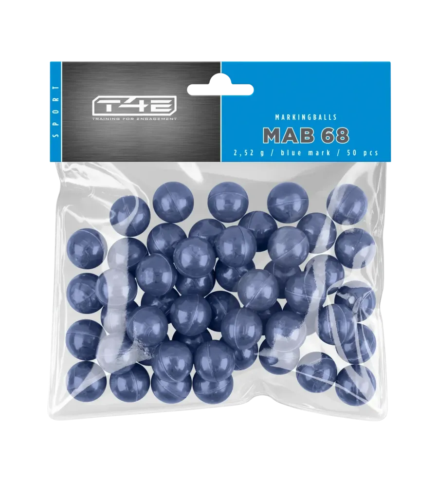 Billes pour arme de défense T4E Peinture bleue - Cal. 68 x50 
