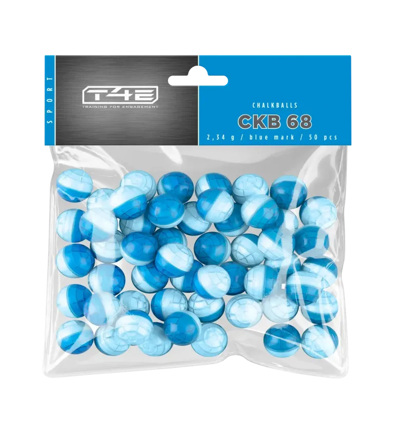 Billes pour arme de défense T4E Craie bleue - Cal. 68 x50 