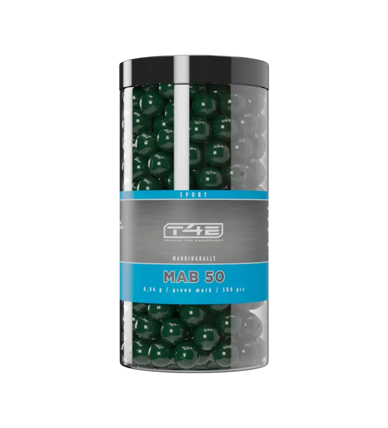 Billes pour arme de défense T4E Peinture verte - Cal. 50 x500 