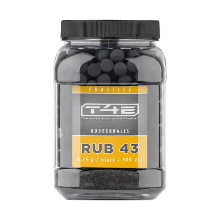 Billes pour arme de défense T4E Caoutchouc entrainement - Cal. 43 x500 