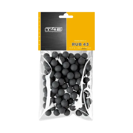 Billes pour arme de défense T4E Caoutchouc entrainement - Cal. 43 x100 
