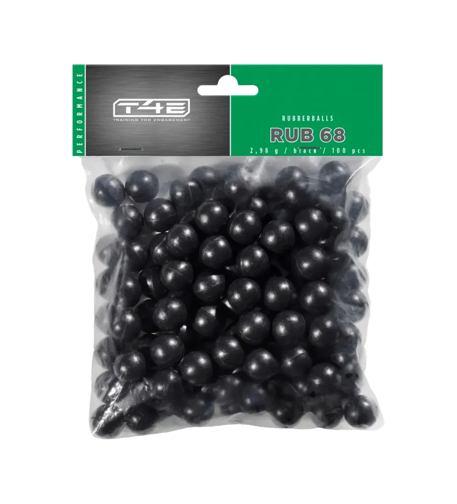 Billes pour arme de défense T4E Caoutchouc - Cal. 68 x100 