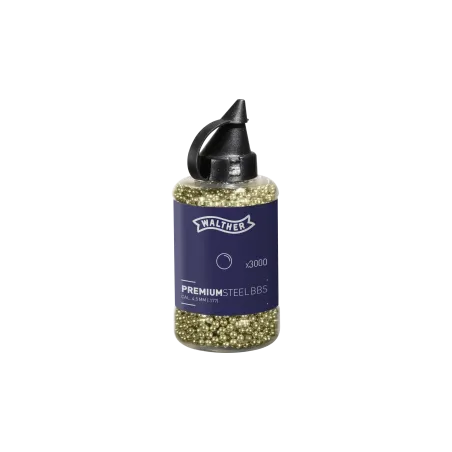 Billes BB pour arme 4,5 mm Walther Prenium Gold Steel 0,36g x3000 
