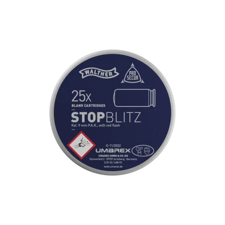 Balle à blanc Walther Stop Blitz - Cal. 9 mm PAK x25 