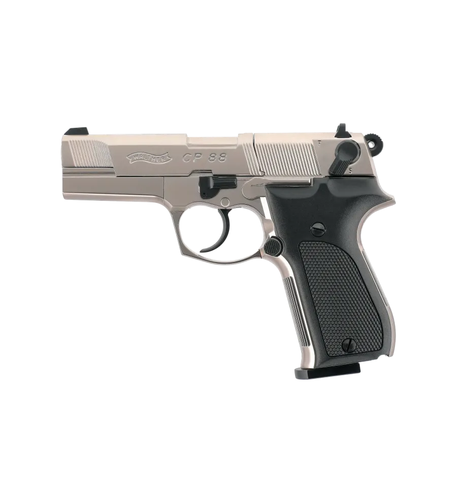 Pistolet à plombs Walther CP88 3,5p CO2 - Cal. 4,5 mm - Nickelé 