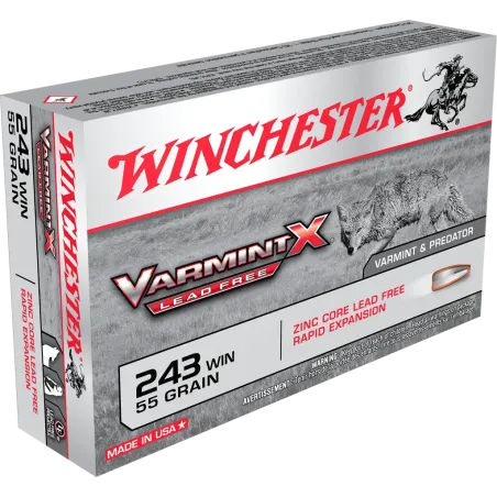 Balles de chasse Winchester Varmint-X Lead Free 55 gr 