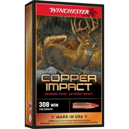 Balles de chasse Winchester Copper Impact Extreme Point 150 gr 