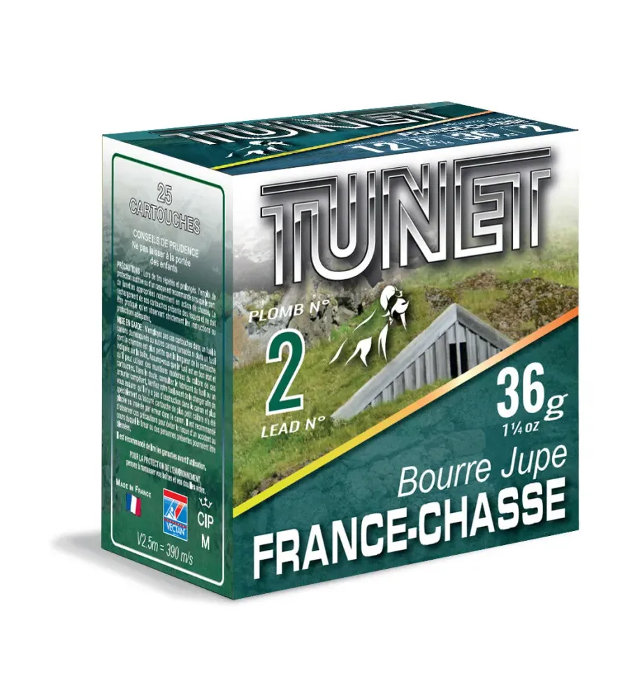 Cartouche Tunet France Chasse 36 gr - Cal. 12/70