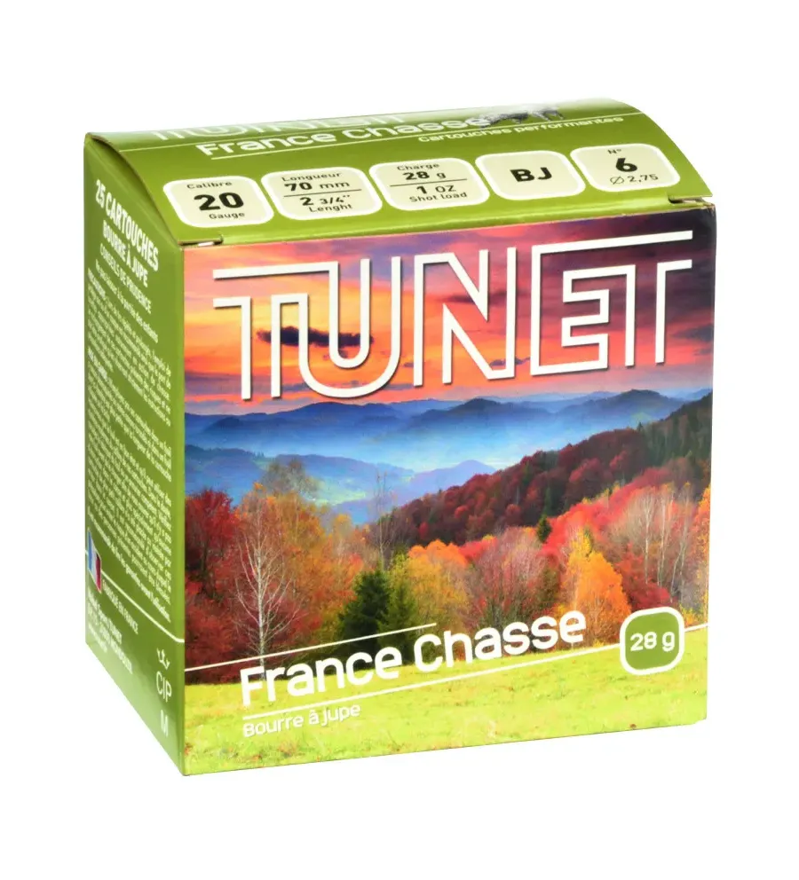 Cartouche Tunet France Chasse 28 gr - Cal. 20/70