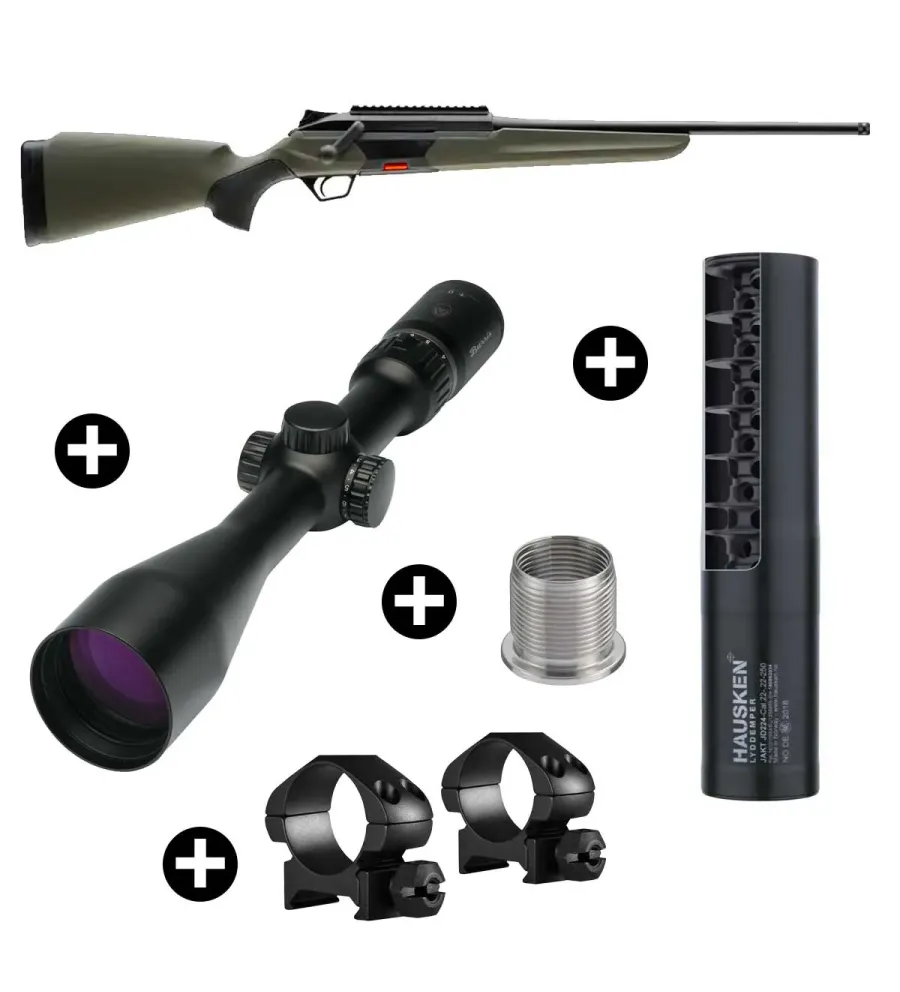 Pack affût Beretta BRX1 Green + Lunette Burris 3-12x56 + Modérateur Hausken JD224 MK2