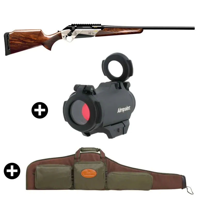 Pack battue Benelli Lupo Bois Deluxe + Point rouge Aimpoint Micro H2 + Fourreau