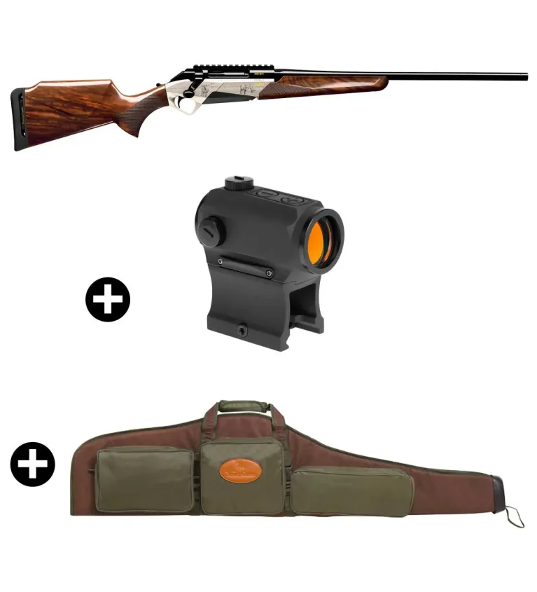 Pack battue Benelli Lupo Bois Deluxe + Point rouge Holosun 403B + Fourreau