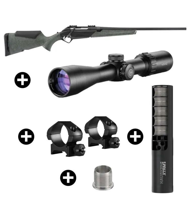 Pack affût Benelli Lupo Granite + Lunette Hawke Vantage 3-9x42 + Modérateur Hausken JD224 Lite MK2