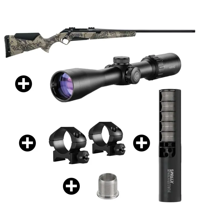 Pack affût Benelli Lupo Open Country + Lunette Hawke Vantage 3-9x42 + Modérateur Hausken JD224 Lite MK2