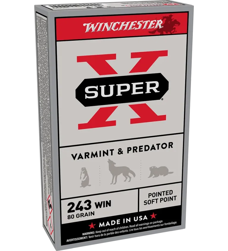 Balles Winchester 243 Win - Super-X JSP 80 gr 