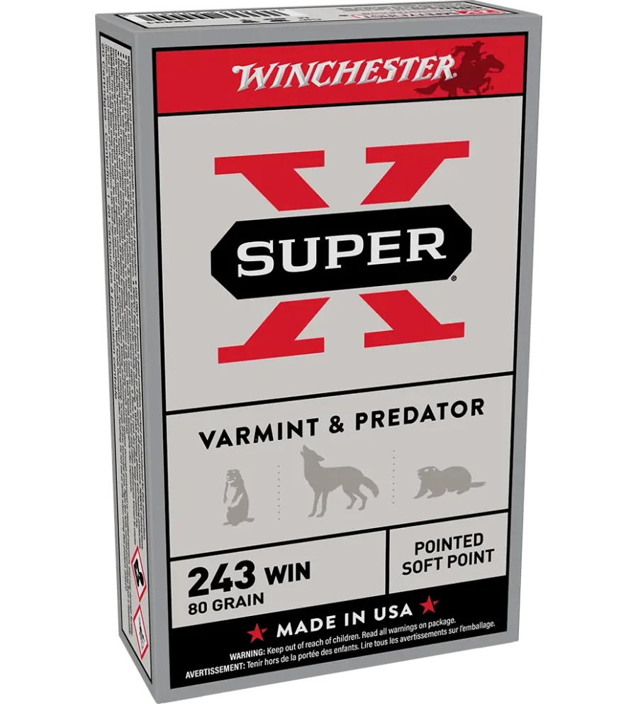 Balles Winchester 243 Win - Super-X JSP 80 gr 