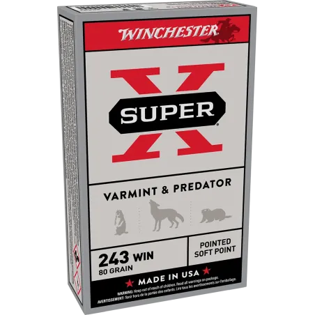 Balles Winchester 243 Win - Super-X JSP 80 gr 