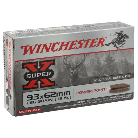Balles Winchester 9,3x62 - Super-X Power Point 286 gr