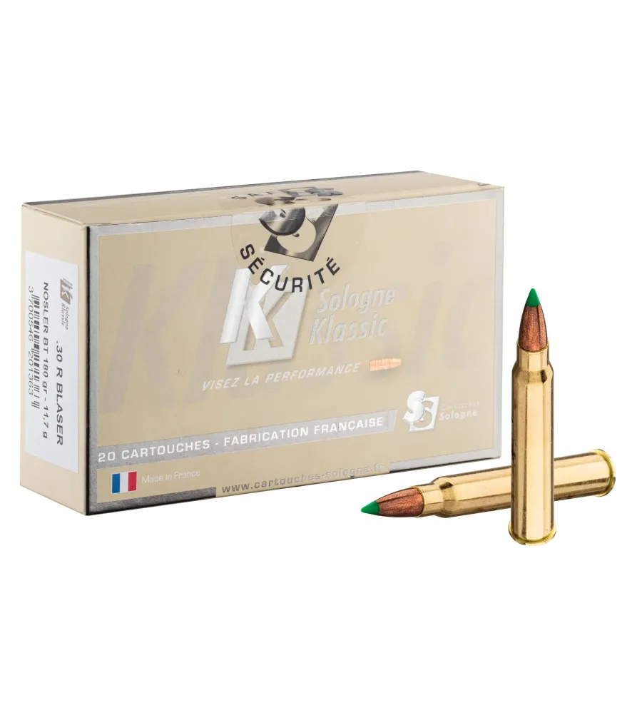 Balles Sologne 30 R Blaser - Nosler Balistic Tip 180 gr