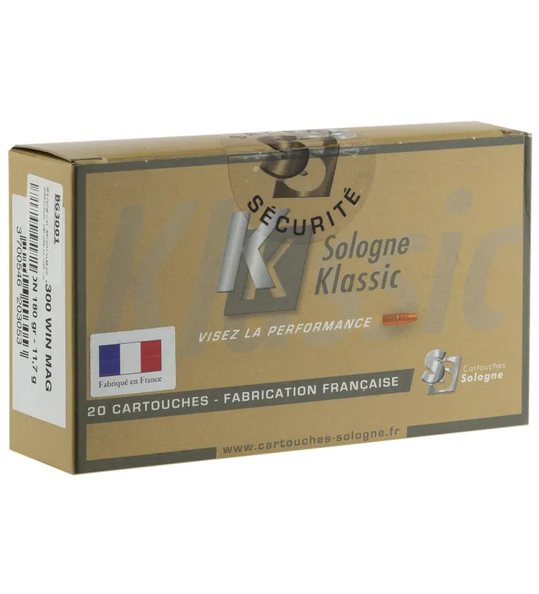 Balles Sologne 300 Win Mag - Nosler Partition 180 gr 