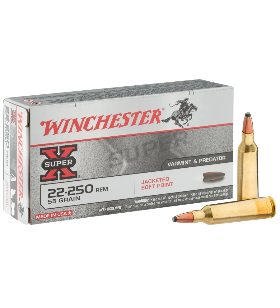 Balles Winchester 22-250 - Super X JSP 55 gr 