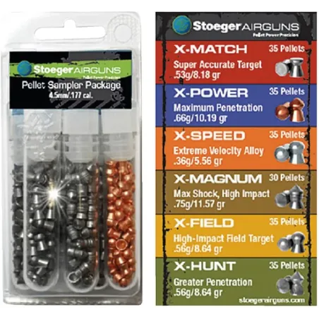 Plombs Stoeger Airguns PAQUET TUBES DE PLOMBS DIFFERENTS 4.5mm 