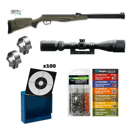 Pack Plinking Carabine à plomb Stoeger RX20 S3 Suppressor 19,9J + Lunettes + Accessoires