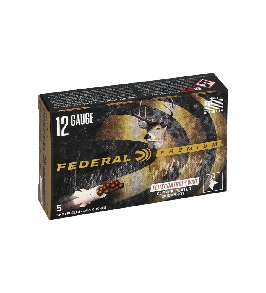 Cartouches Federal Chevrotine Longue Distance 12 grains - Cal. 12/76 