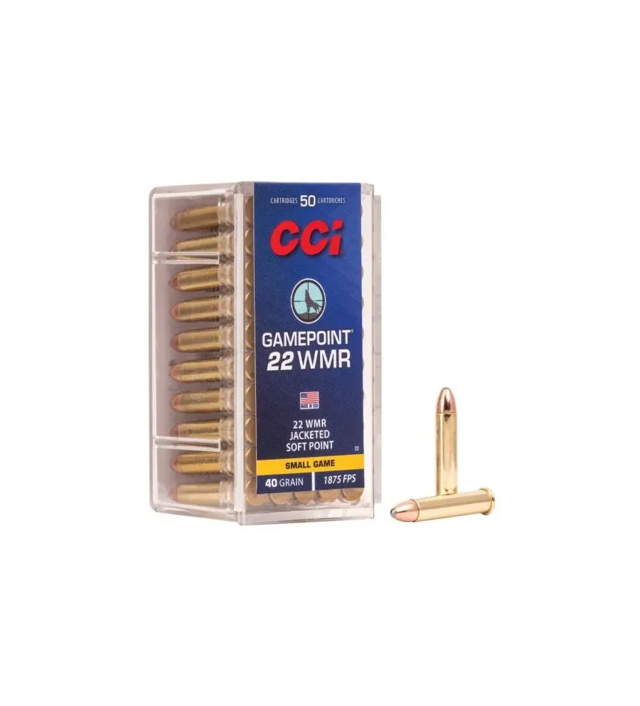 Balles 22 WMR CCI Gamepoint JSP - 40 gr 