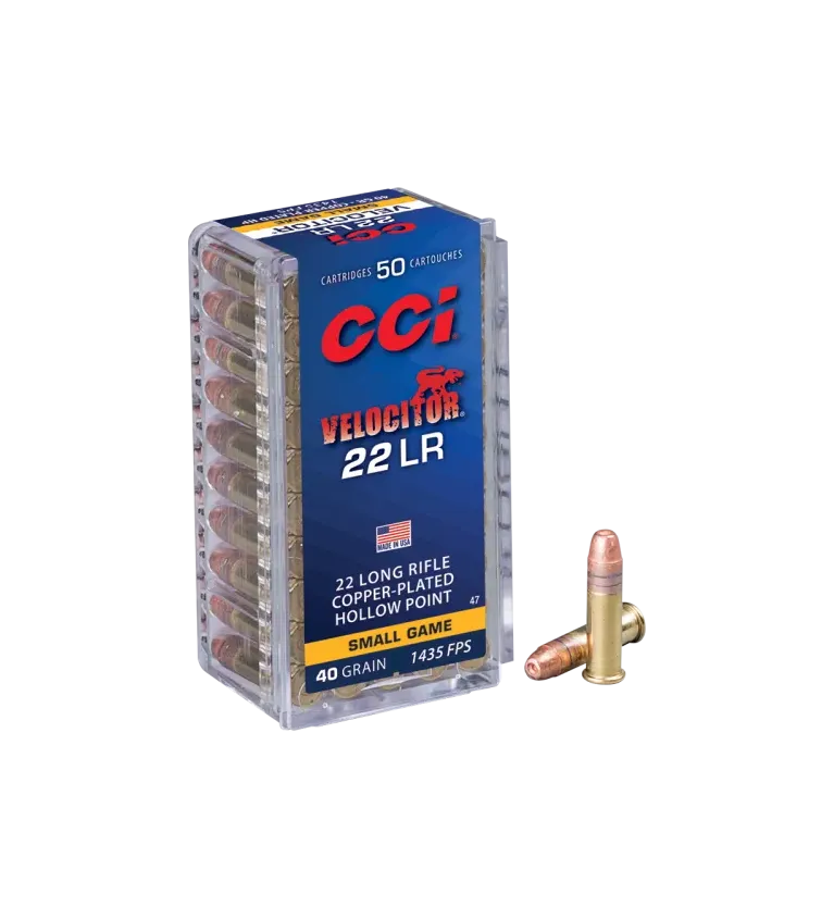 Balles 22 LR CCI Velocitor Copper Plated Hollow Point - 40 gr 