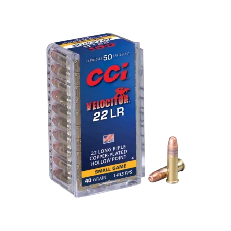 Balles 22 LR CCI Velocitor Copper Plated Hollow Point - 40 gr 