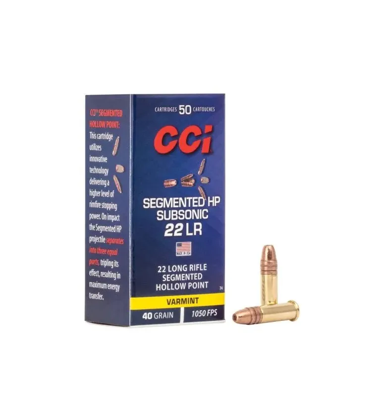 Balles 22 LR CCI Subsonic Segmented HP - 40 gr 